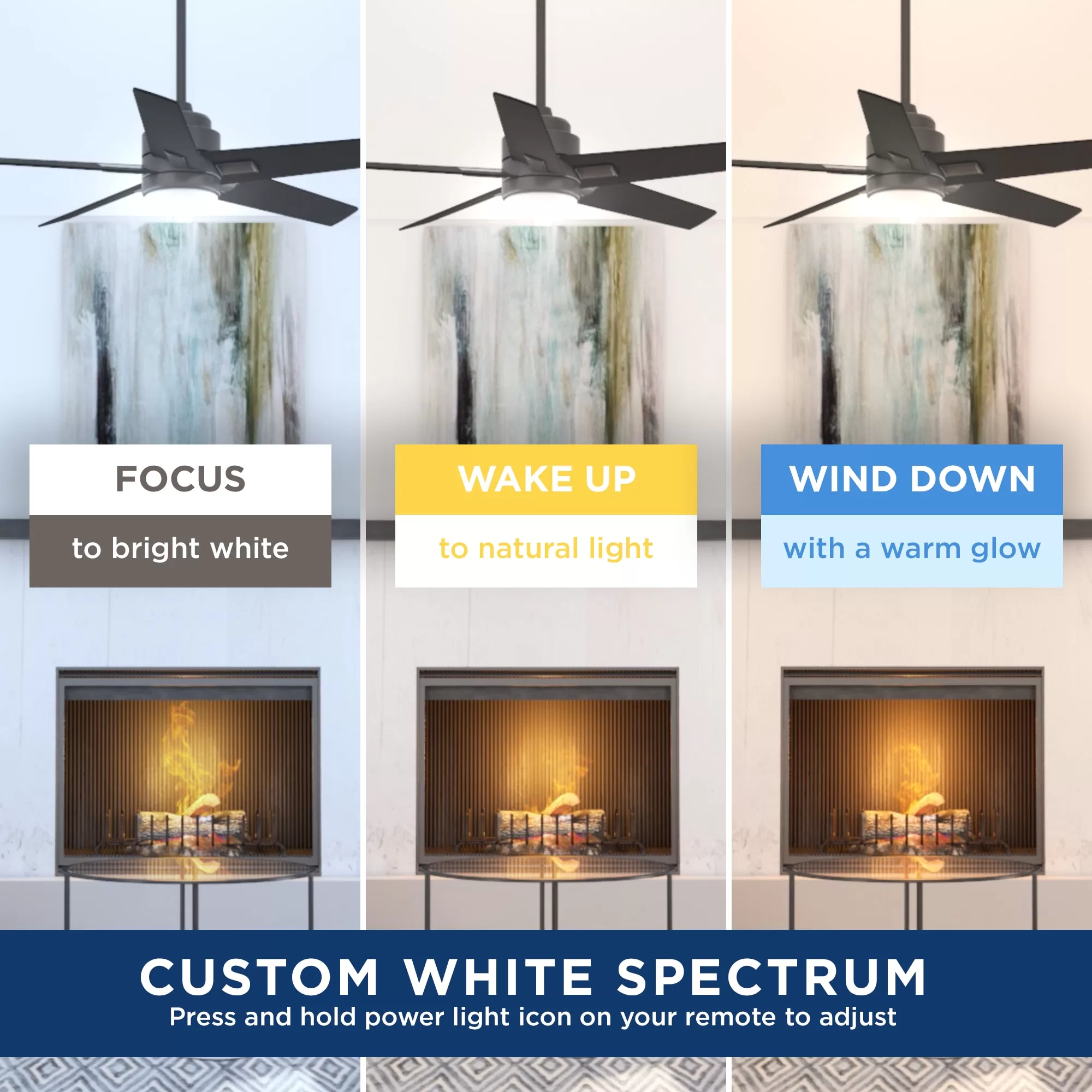 Harbor Breeze Flanagan II 52-in Matte Black Color-changing Indoor Ceiling Fan with Light and Remote (5-Blade)