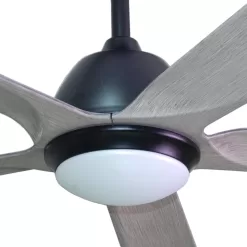 Harbor Breeze Cartersville 60-in Black Integrated LED Indoor/Outdoor Ceiling Fan with Light and Remote (5-Blade)
