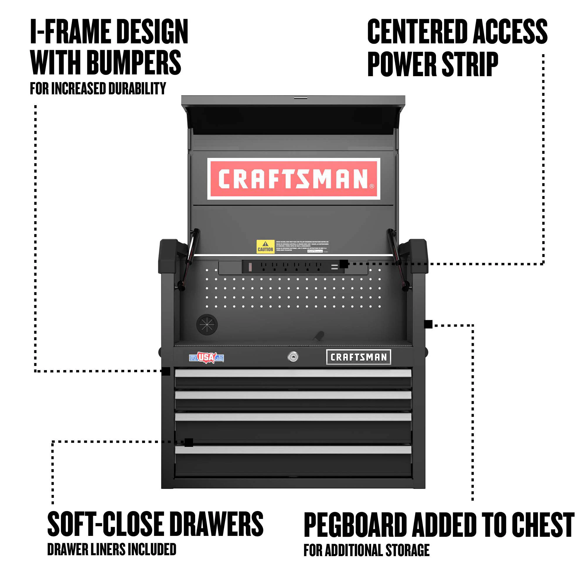 CRAFTSMAN CMST98267BK 2000 Series 26-in W x 24.7-in H 4-Drawer Steel Tool Chest (Black)