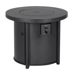 Style Selections 30-in W 50000-BTU Black Steel Propane Gas Fire Pit Table