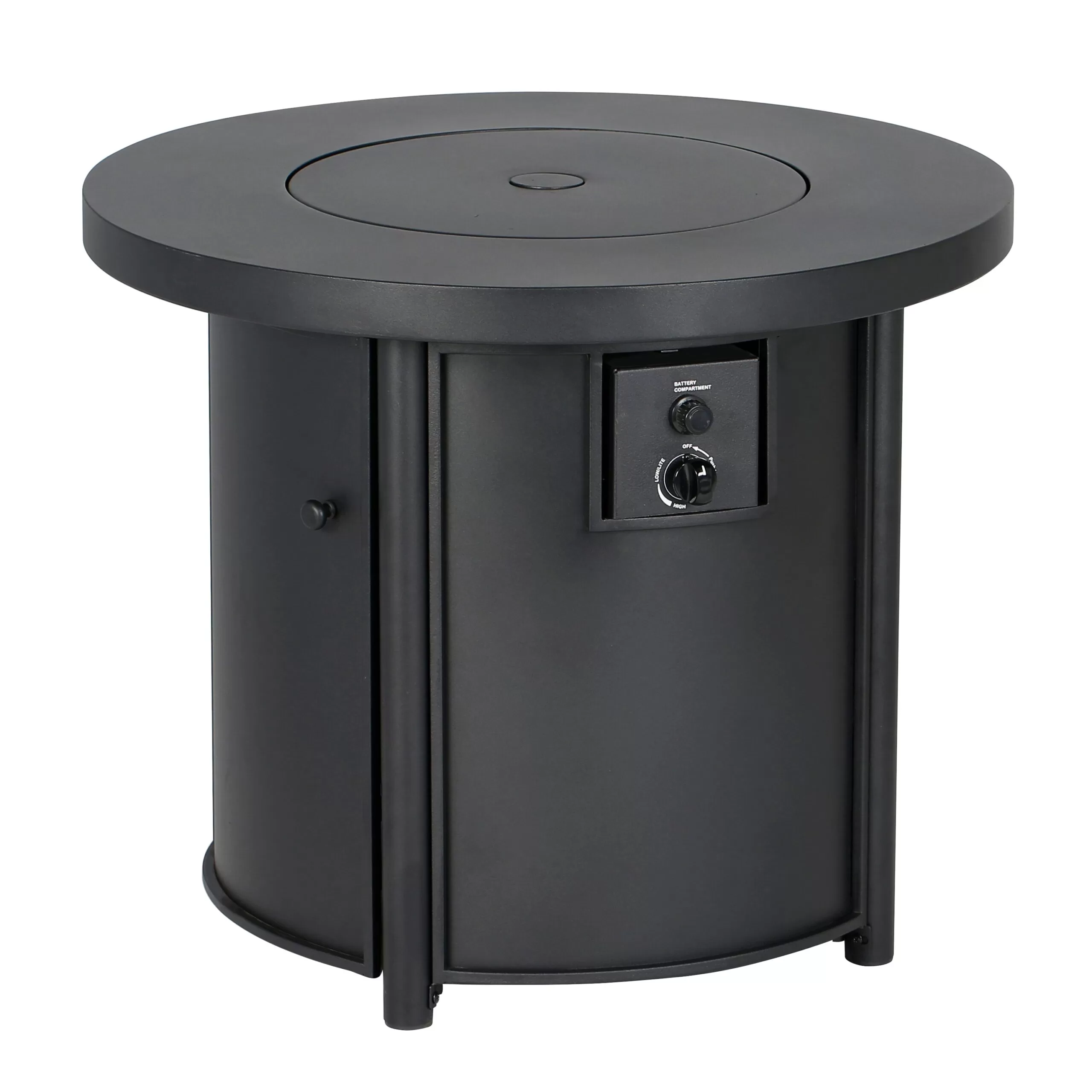 Style Selections 30-in W 50000-BTU Black Steel Propane Gas Fire Pit Table
