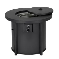 Style Selections 30-in W 50000-BTU Black Steel Propane Gas Fire Pit Table