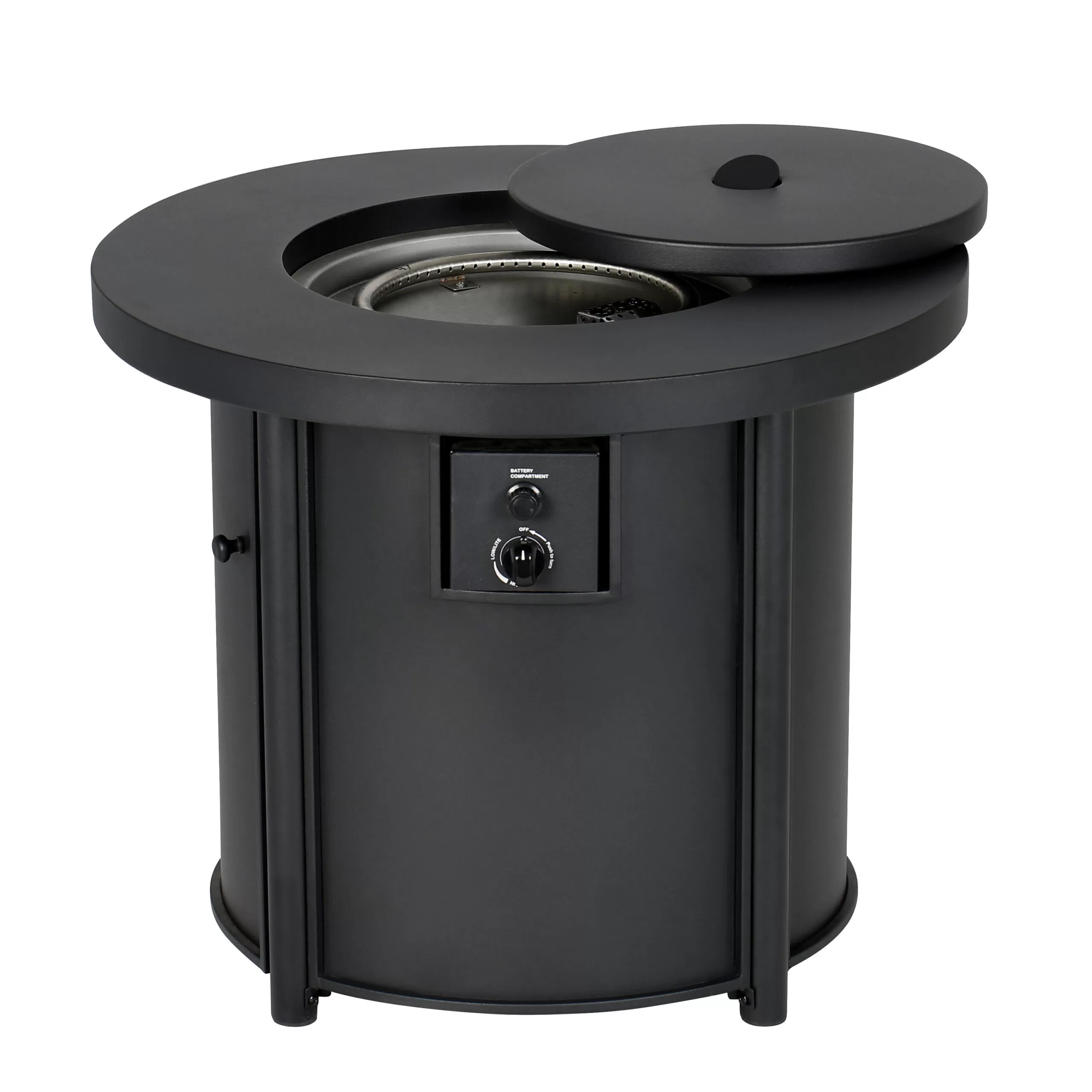 Style Selections 30-in W 50000-BTU Black Steel Propane Gas Fire Pit Table