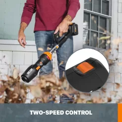 WORX Power Share Leafjet 20-volt 410-CFM 130-MPH Battery Handheld Leaf Blower 4 Ah (Battery and Charger Included)