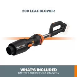 WORX Power Share Leafjet 20-volt 400-CFM 125-MPH Battery Handheld Leaf Blower 4 Ah (Battery and Charger Not Included)