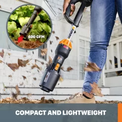 WORX Power Share Leafjet 20-volt 400-CFM 125-MPH Battery Handheld Leaf Blower 4 Ah (Battery and Charger Not Included)