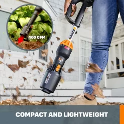WORX Power Share Leafjet 20-volt 410-CFM 130-MPH Battery Handheld Leaf Blower 4 Ah (Battery and Charger Included)
