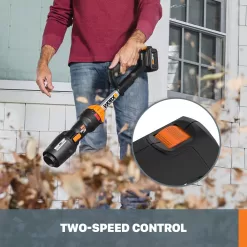WORX Power Share Leafjet 20-volt 400-CFM 125-MPH Battery Handheld Leaf Blower 4 Ah (Battery and Charger Not Included)
