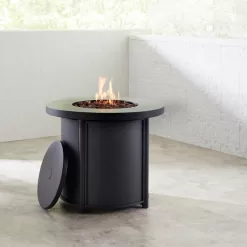 Style Selections 30-in W 50000-BTU Black Steel Propane Gas Fire Pit Table