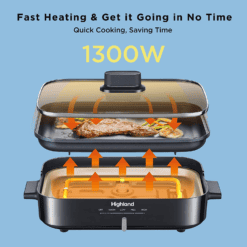 Highland 12-in L x 8.66-in W 1300-Watt Non-stick Electric Skillet