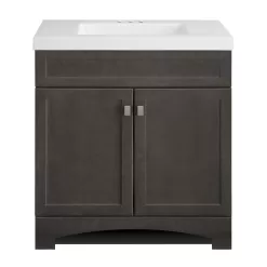 Style Selections Drayden 30-in Heirloom Single Sink Bathroom Vanity with White Cultured Marble Top