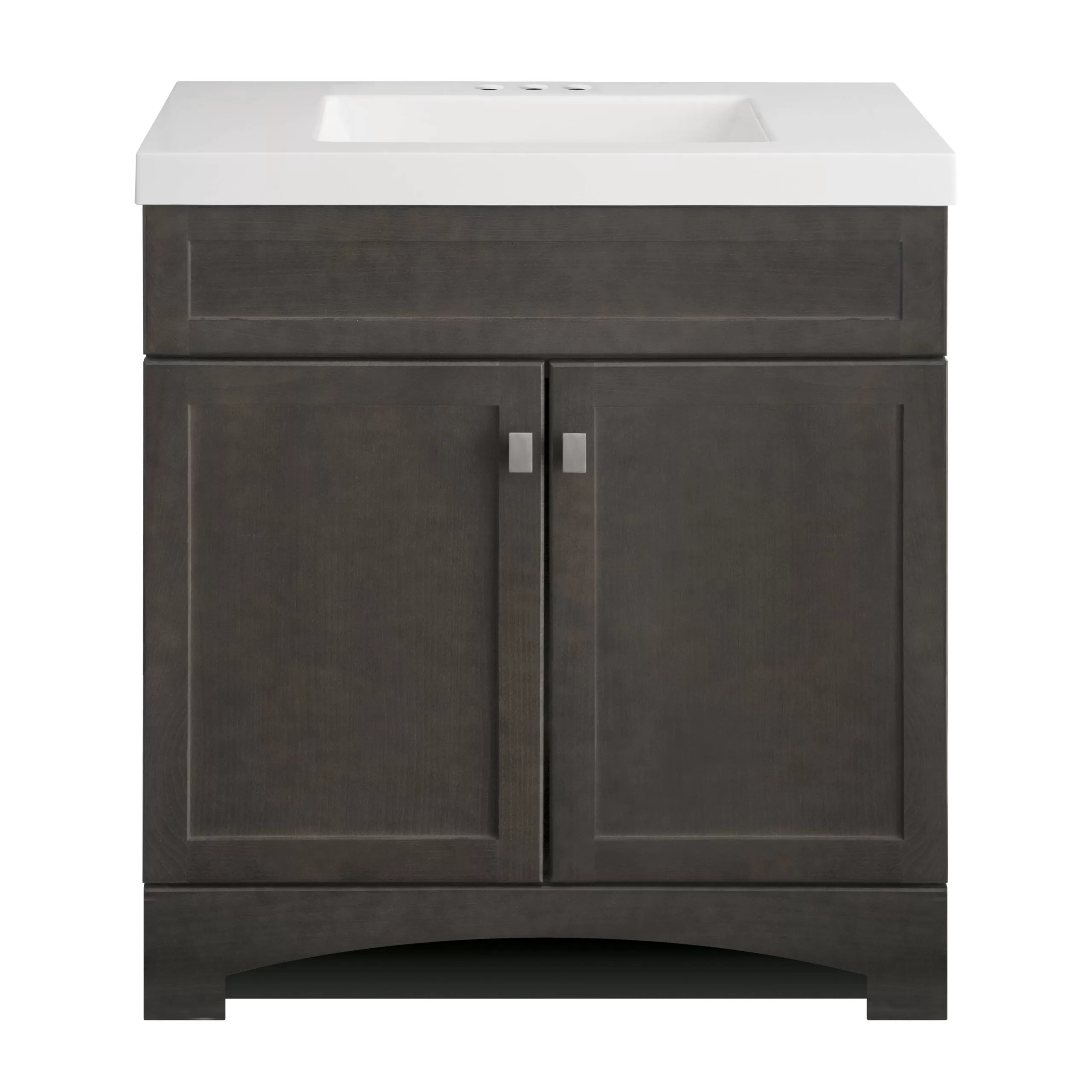 Style Selections Drayden 30-in Heirloom Single Sink Bathroom Vanity with White Cultured Marble Top