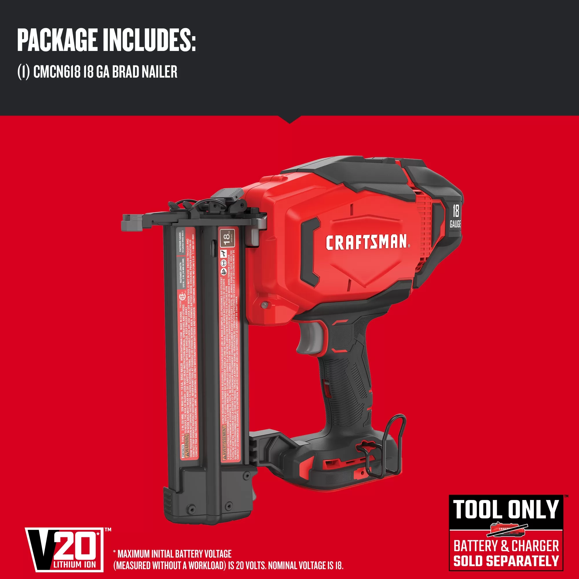 CRAFTSMAN 2-in 18-Gauge Cordless Brad Nailer