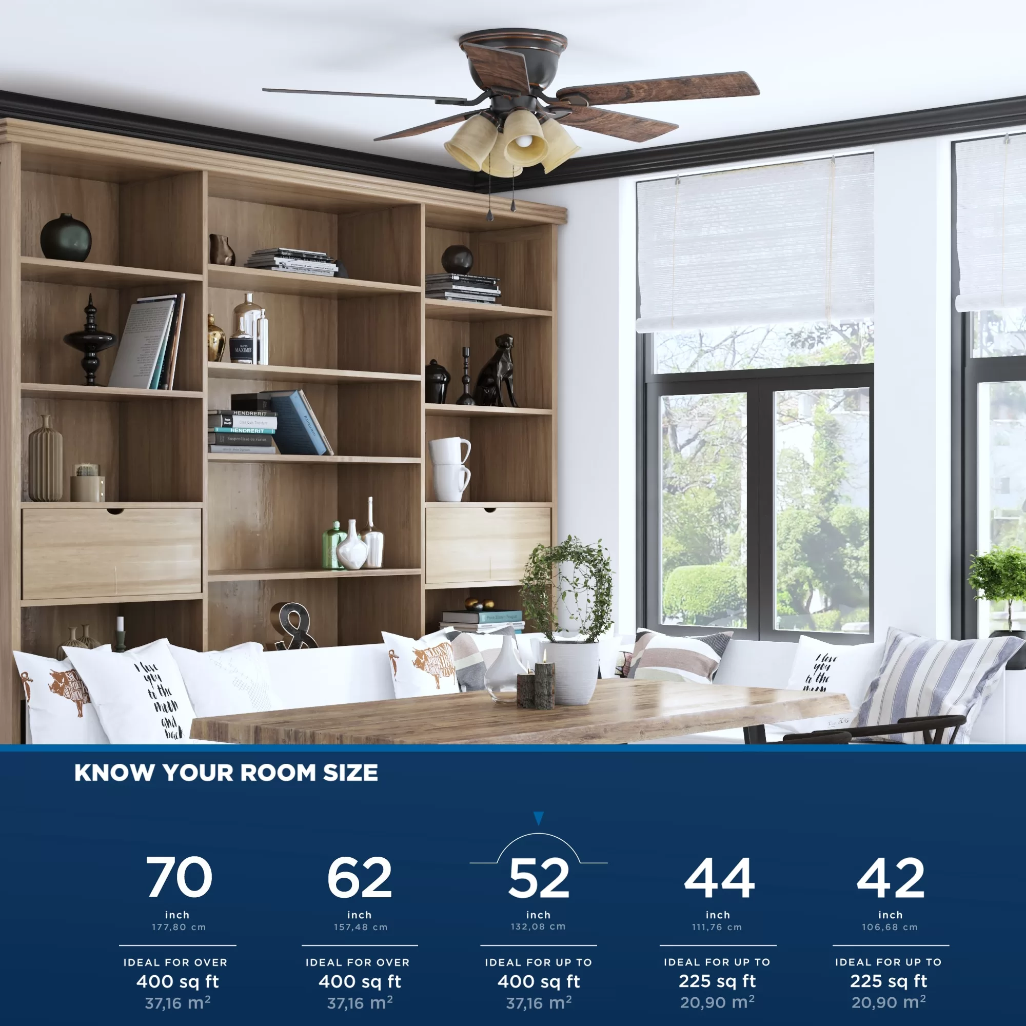 Harbor Breeze Centreville 52-in Oil-Rubbed Bronze Indoor Flush Mount Ceiling Fan with Light (5-Blade)