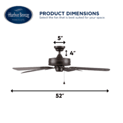 Harbor Breeze Calera 52-in Bronze Indoor/Outdoor Ceiling Fan (5-Blade)