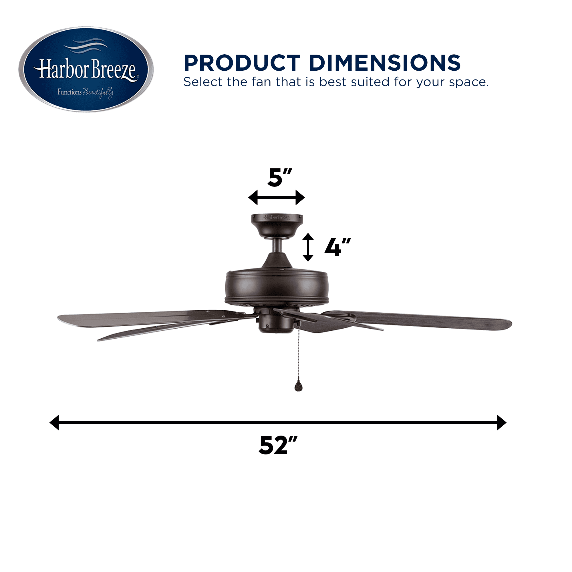 Harbor Breeze Calera 52-in Bronze Indoor/Outdoor Ceiling Fan (5-Blade)