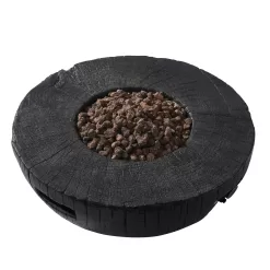 CASAINC Fire Pit Table 28-in W 30000-BTU Black Stainless Steel Propane Gas Fire Pit Table
