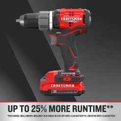 CRAFTSMAN V20 RP 20-volt Max 1/2-in Brushless Cordless Drill (2-Batteries Included, Charger Included and Soft Bag included)