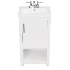 Style Selections Del Rose 18-in White Single Sink Bathroom Vanity with White Engineered Stone Top