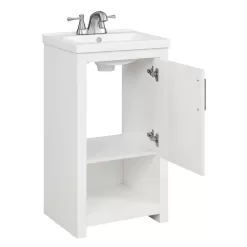 Style Selections Del Rose 18-in White Single Sink Bathroom Vanity with White Engineered Stone Top