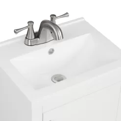 Style Selections Del Rose 18-in White Single Sink Bathroom Vanity with White Engineered Stone Top