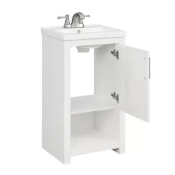 Style Selections Del Rose 18-in White Single Sink Bathroom Vanity with White Engineered Stone Top