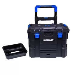 Kobalt CASESTACK 21.5-in Black Plastic Wheels Lockable Tool Box