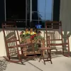VEIKOUS 2-Piece Cedar Wood Rocking Chair Set Natural Finish for Patio Conversation