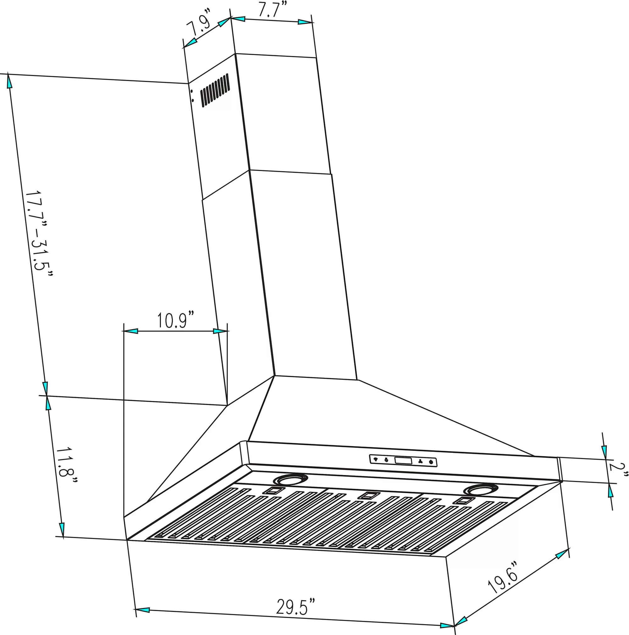 Empava 30-in 380-CFM Ducted Stainless Steel Wall-Mounted Range Hood