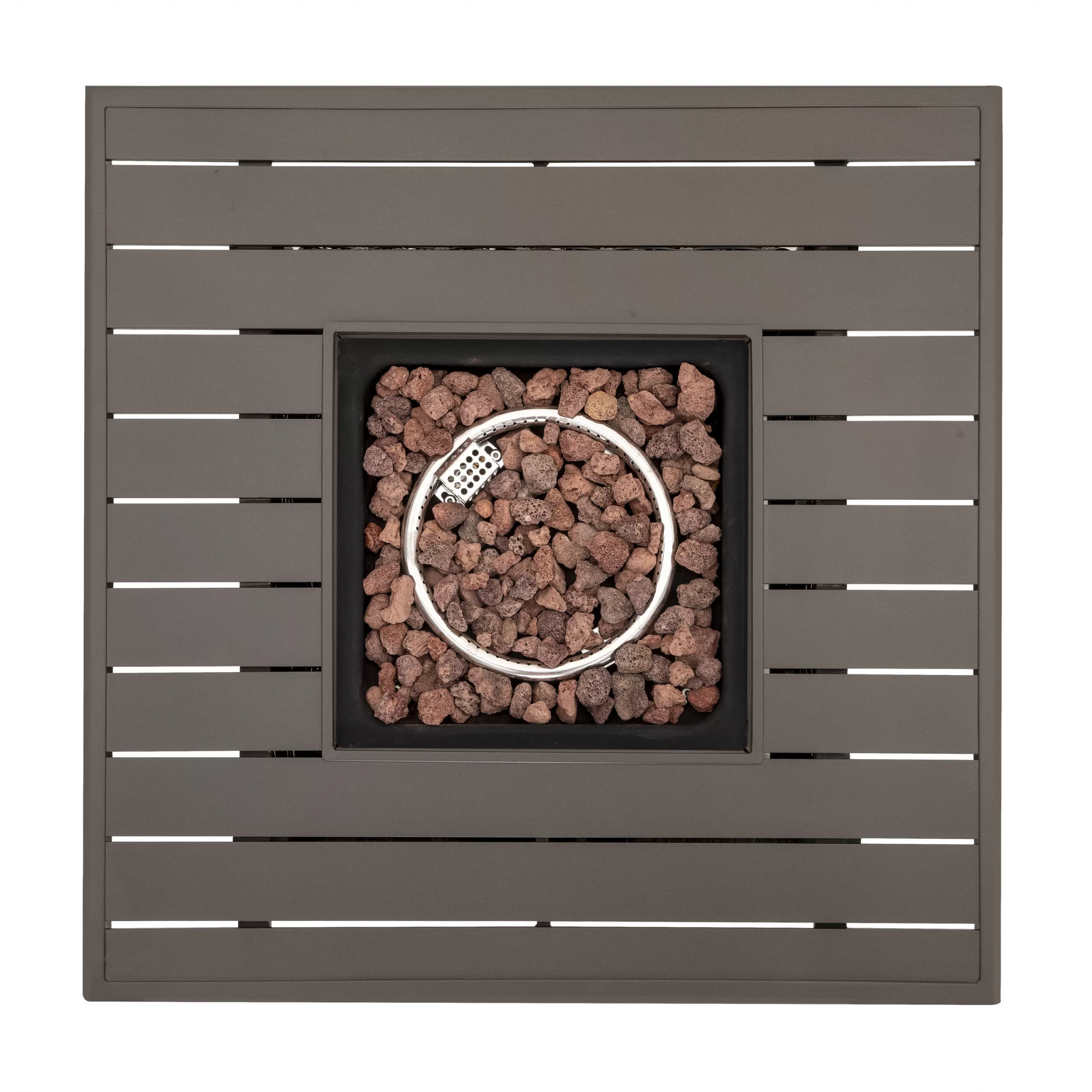 Nuu Garden 31.89-in W 50000-BTU Dark Brown Tabletop Aluminum Propane Gas Fire Pit Table