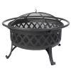 Pleasant Hearth 35-in W Black Steel Wood-Burning Fire Pit
