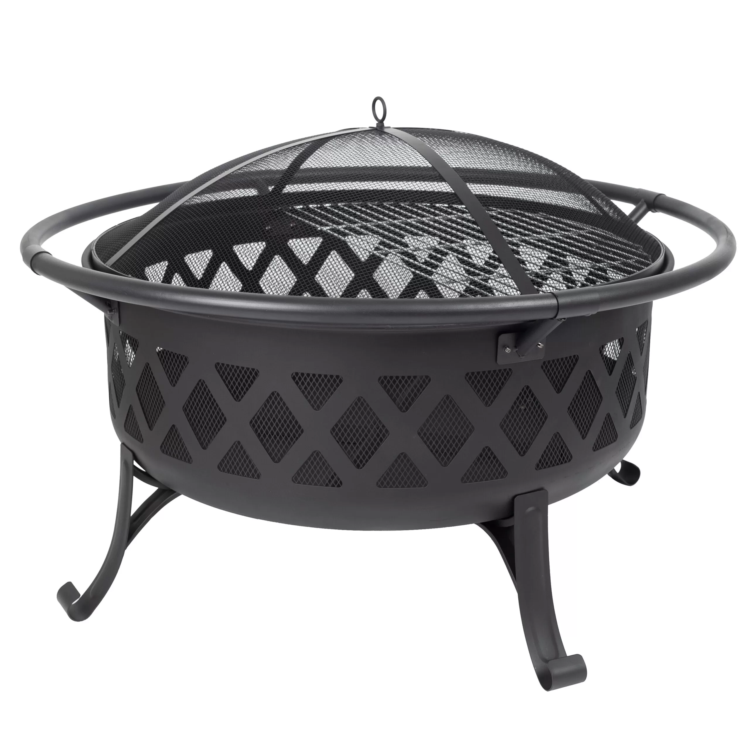 Pleasant Hearth 35-in W Black Steel Wood-Burning Fire Pit