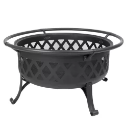 Pleasant Hearth 35-in W Black Steel Wood-Burning Fire Pit