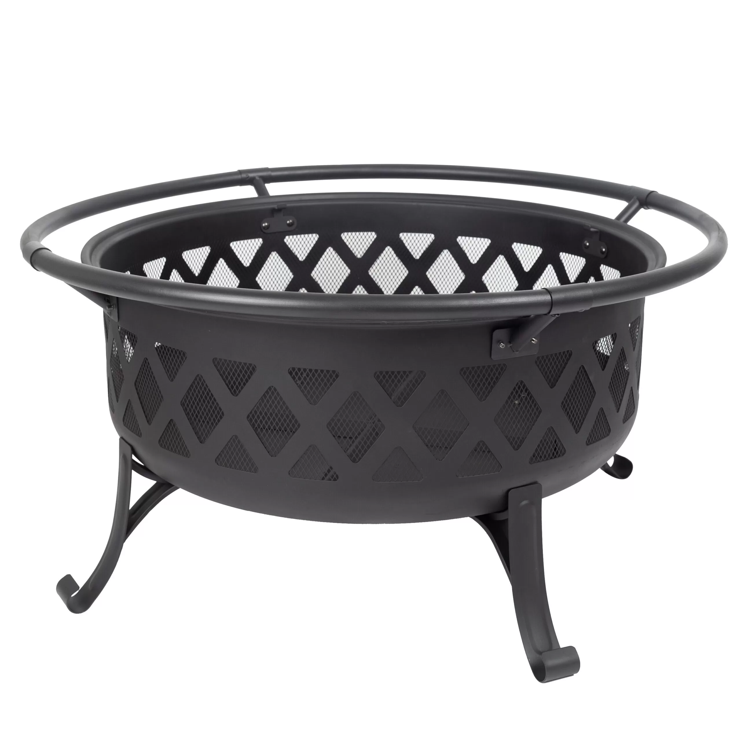 Pleasant Hearth 35-in W Black Steel Wood-Burning Fire Pit