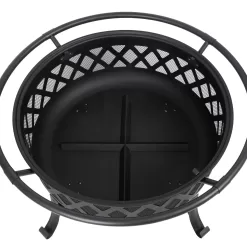Pleasant Hearth 35-in W Black Steel Wood-Burning Fire Pit