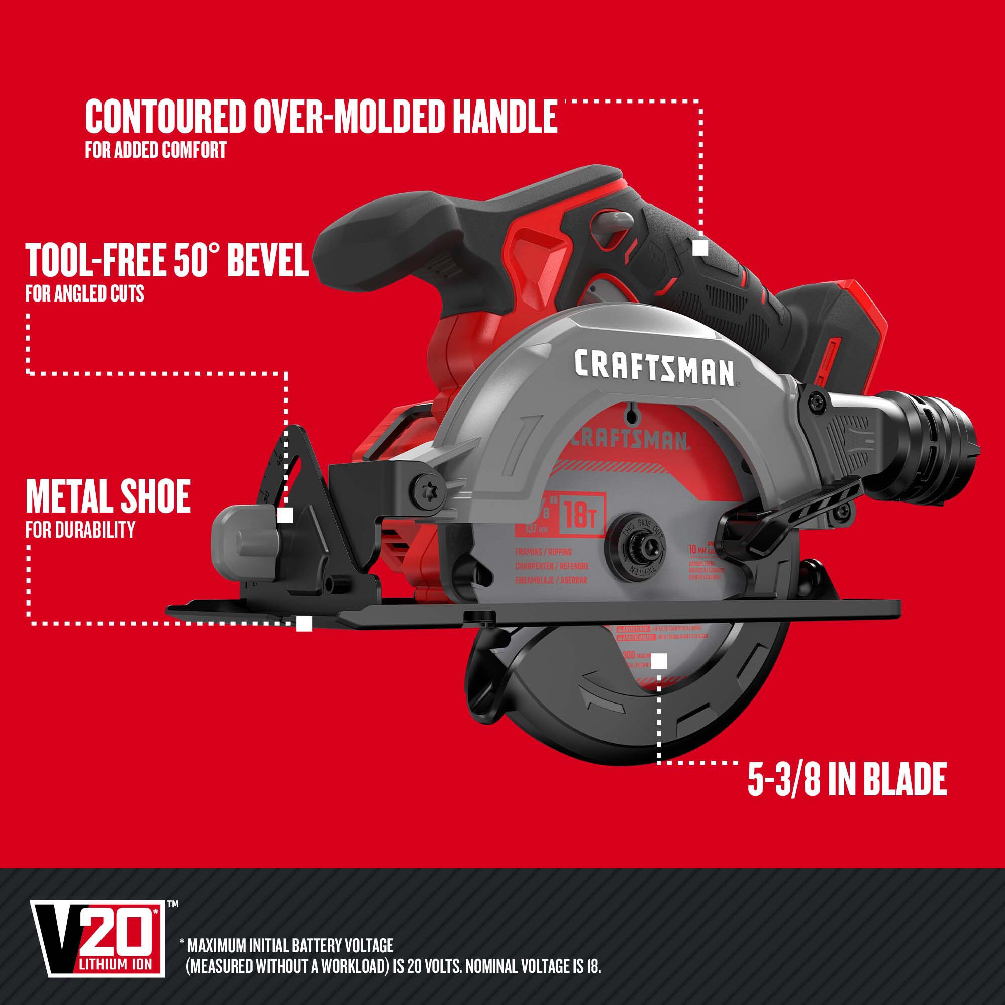 CRAFTSMAN 8-Tool Power Tool Combo Kit with Soft Case (2-Batteries Included and Charger Included) - Image 5