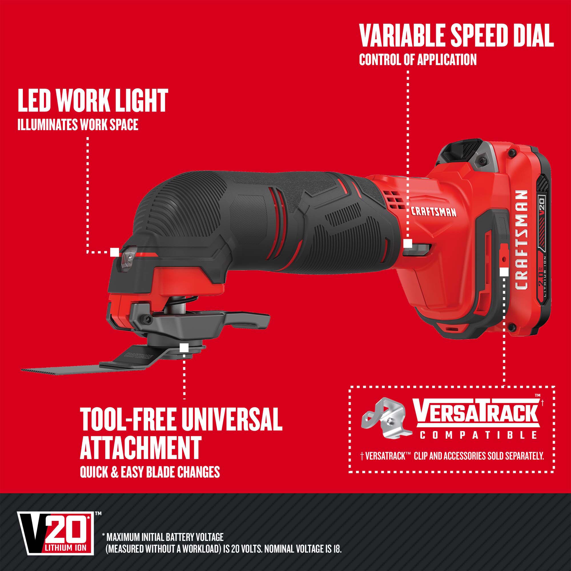 CRAFTSMAN 8-Tool Power Tool Combo Kit with Soft Case (2-Batteries Included and Charger Included) - Image 8