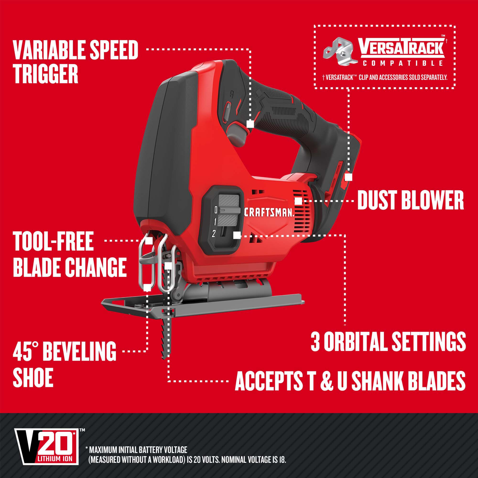CRAFTSMAN 8-Tool Power Tool Combo Kit with Soft Case (2-Batteries Included and Charger Included) - Image 7