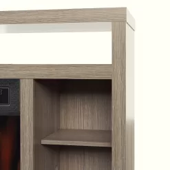 Origin 21 54-in W Colton Oak TV Stand with Infrared Quartz Electric Fireplace