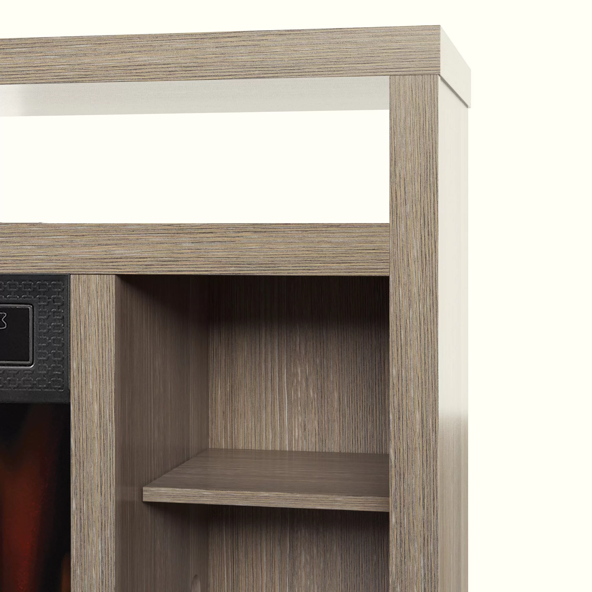 Origin 21 54-in W Colton Oak TV Stand with Infrared Quartz Electric Fireplace