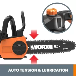 WORX 20-volt Max 10-in Battery 2 Ah Chainsaw (Battery and Charger Included)
