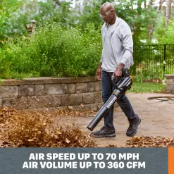 WORX POWER SHARE 20-volt Max 360-CFM 75-MPH Battery Handheld Leaf Blower 2 Ah (Battery and Charger Included)