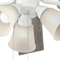 Harbor Breeze Sailor Bay 52-in White Indoor Downrod or Flush Mount Ceiling Fan with Light (5-Blade)