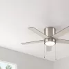 Harbor Breeze Quonta 52-in Brushed Nickel Integrated LED Indoor Flush Mount Ceiling Fan with Light (5-Blade)