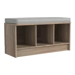ClosetMaid Modern Natural Gray Storage Bench with Storage 35.27-in x 14.01-in x 18.5-in
