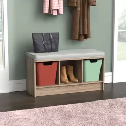 ClosetMaid Modern Natural Gray Storage Bench with Storage 35.27-in x 14.01-in x 18.5-in