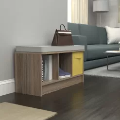 ClosetMaid Modern Natural Gray Storage Bench with Storage 35.27-in x 14.01-in x 18.5-in