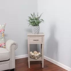 allen + roth 14-in W x 28-in H Gray Wood End Table Assembly Required
