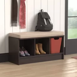 ClosetMaid Modern Espresso Storage Bench with Storage 35.27-in x 14.01-in x 18.5-in