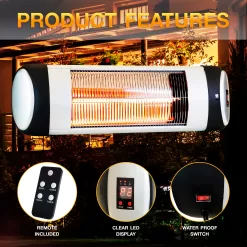 Sun-Ray 5100-BTU 120-Volt Stainless Steel Carbon Fiber Electric Patio Heater